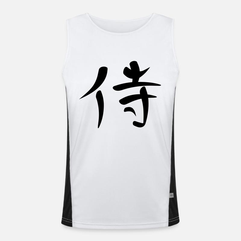 Kanji - Samurai - Men's Functional Contrast Tank Top  - white/black