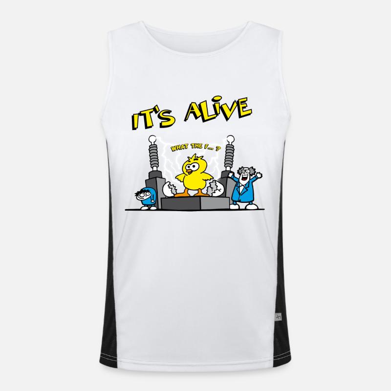 its_alive_chick_b - Men's Functional Contrast Tank Top  - white/black
