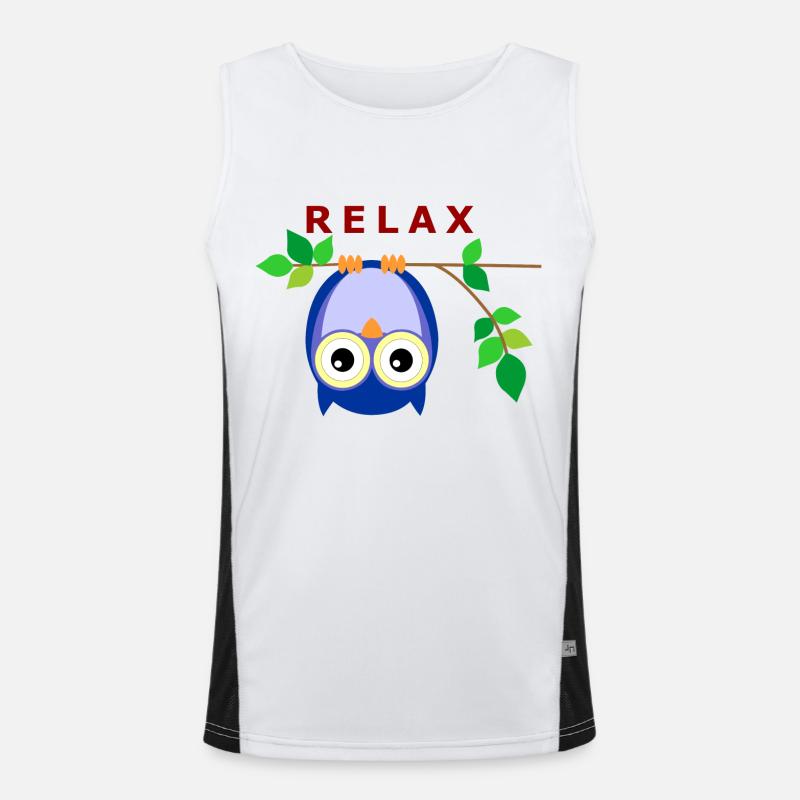 Eule - Relax Funktionelles Kontrast-Tank Top für Männer 