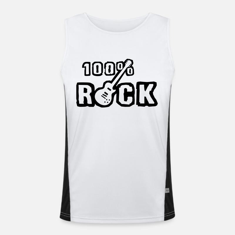 100_rock_b_1c - Men's Functional Contrast Tank Top  - white/black