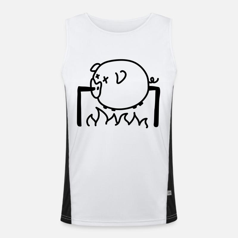 Pork Barbecue - Line Men's Functional Contrast Tank Top 