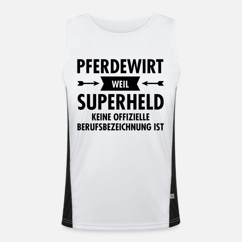Pferdewirt Superheld - Men's Functional Contrast Tank Top  - white/black