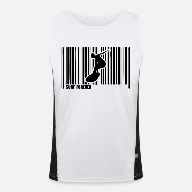kitesurf bar code - Men's Functional Contrast Tank Top  - white/black