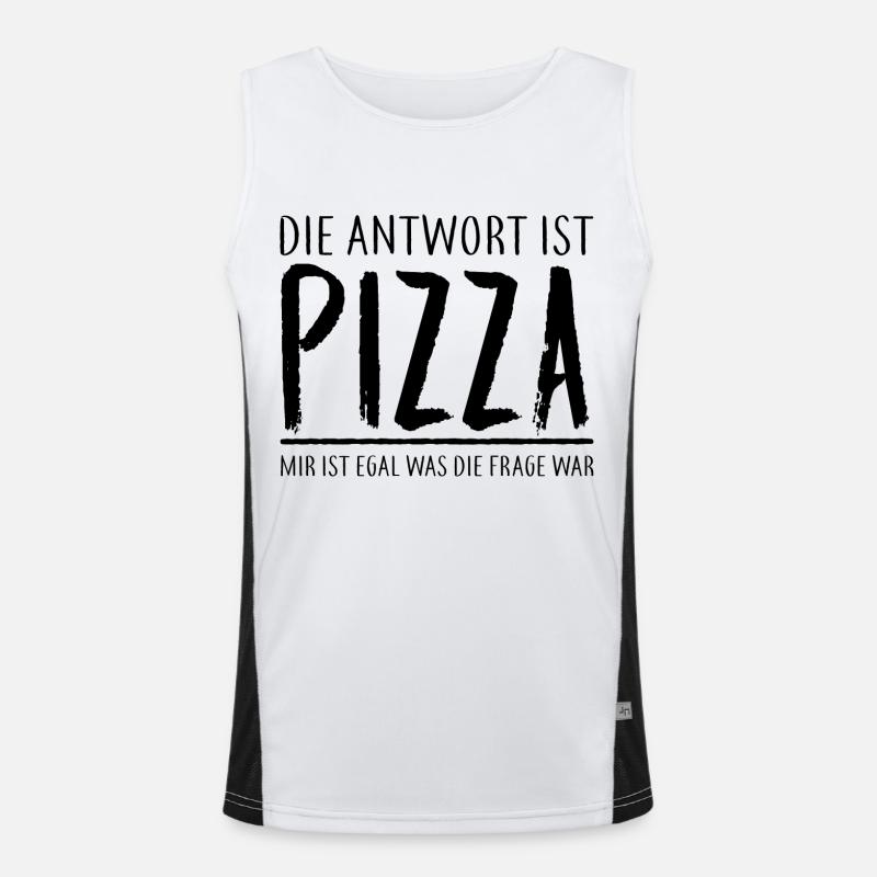 Pizza ist immer richtig Funktionelles Kontrast-Tank Top für Männer 