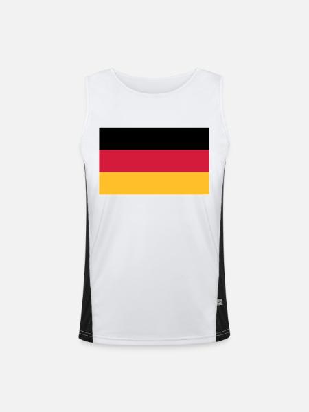 flag_german - Funktionelles Kontrast-Tank Top für Männer  - Weiß/Schwarz - Vorne