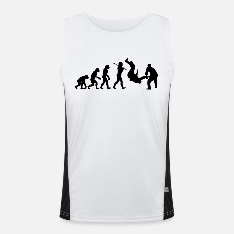 Judo Throw Evolution - Men's Functional Contrast Tank Top  - white/black