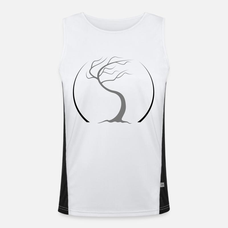 tao zen Baum Funktionelles Kontrast-Tank Top für Männer 