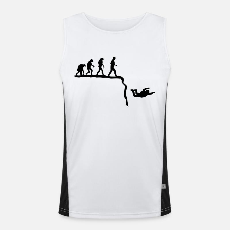 base jumping evolution - Men's Functional Contrast Tank Top  - white/black