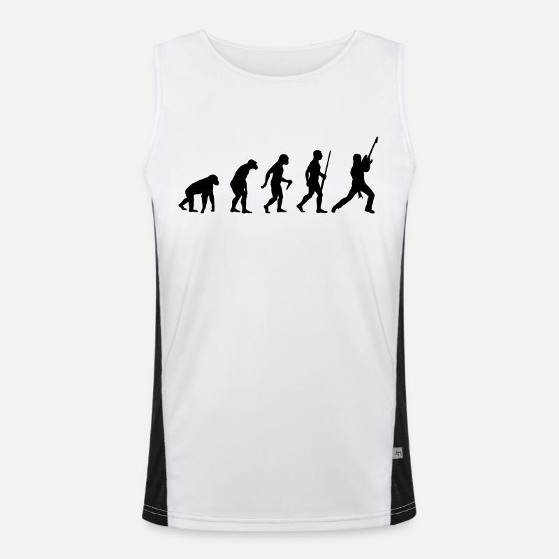 Electro Guitar Evolution - Men's Functional Contrast Tank Top  - white/black