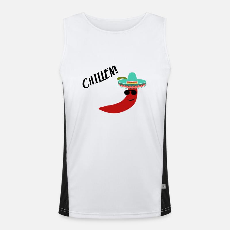 Chilli Chillen Funktionelles Kontrast-Tank Top für Männer 