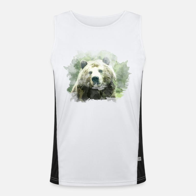 Bär Funktionelles Kontrast-Tank Top für Männer 
