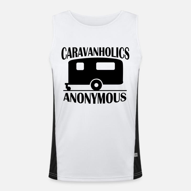 Caravanholics Anonymous - Men's Functional Contrast Tank Top  - white/black