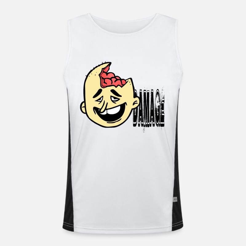 Stupid obstructs idiot - Men's Functional Contrast Tank Top  - white/black