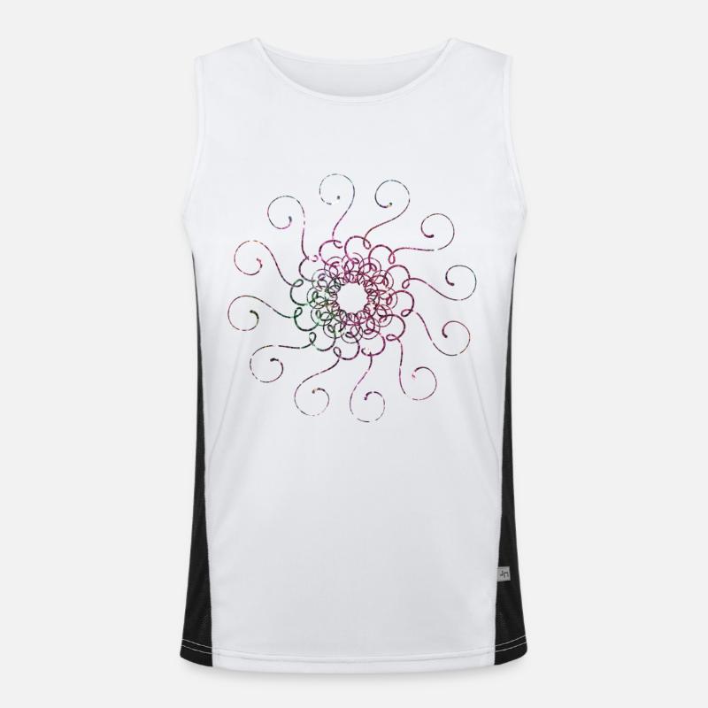Mandala Glitter Men's Functional Contrast Tank Top 