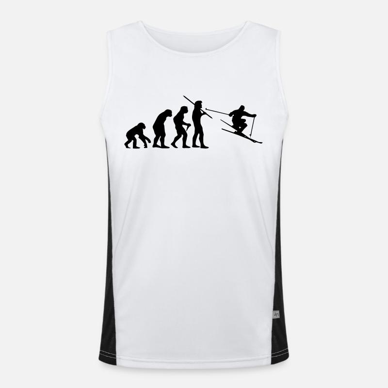 Evolution Ski - Men's Functional Contrast Tank Top  - white/black