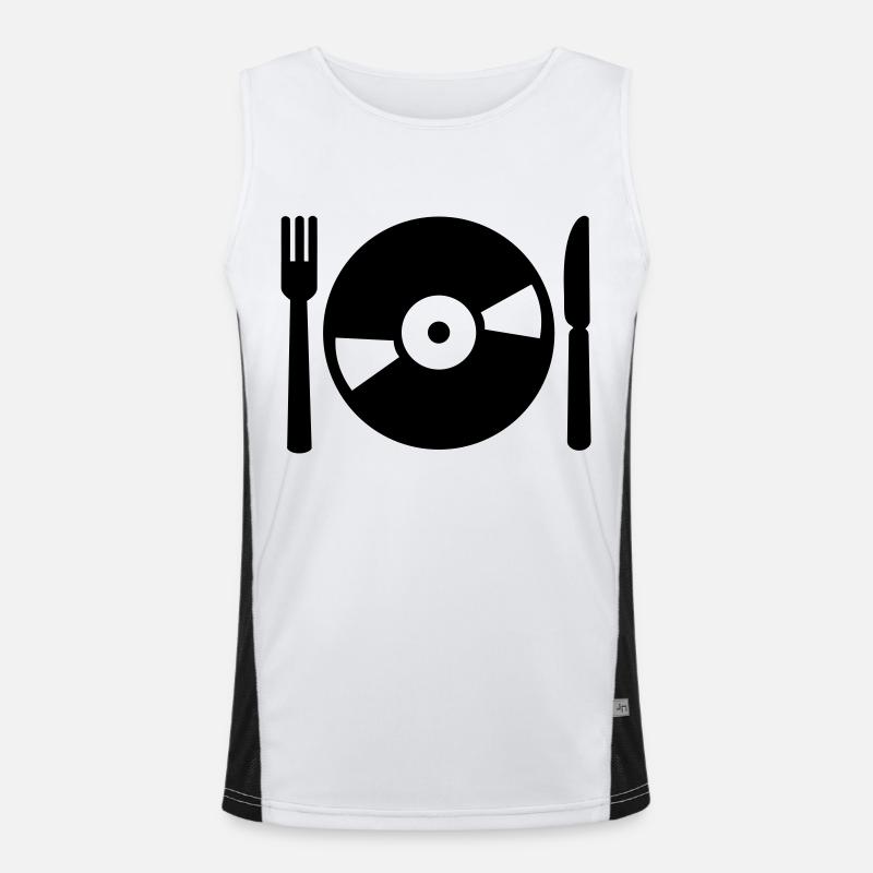 Vinyl - Men's Functional Contrast Tank Top  - white/black