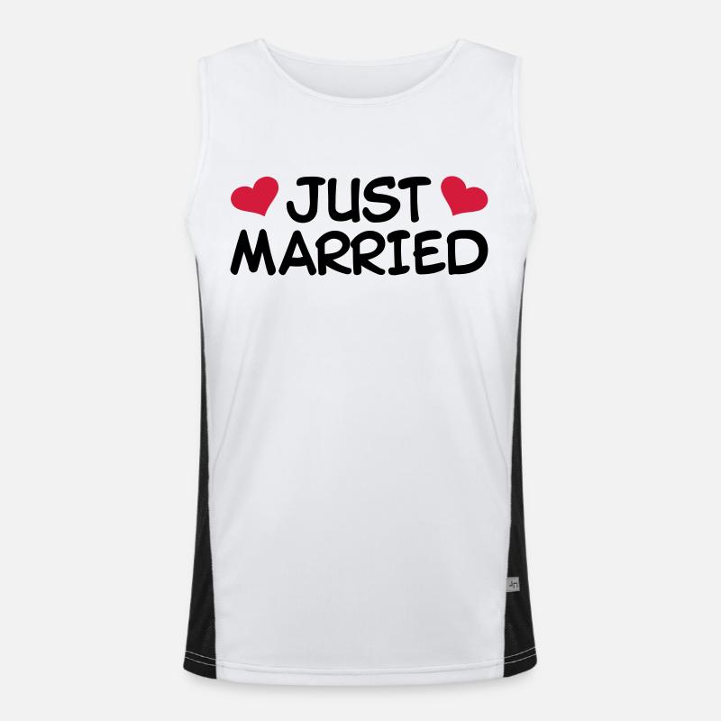 Just Married Wedding Men's Functional Contrast Tank Top 