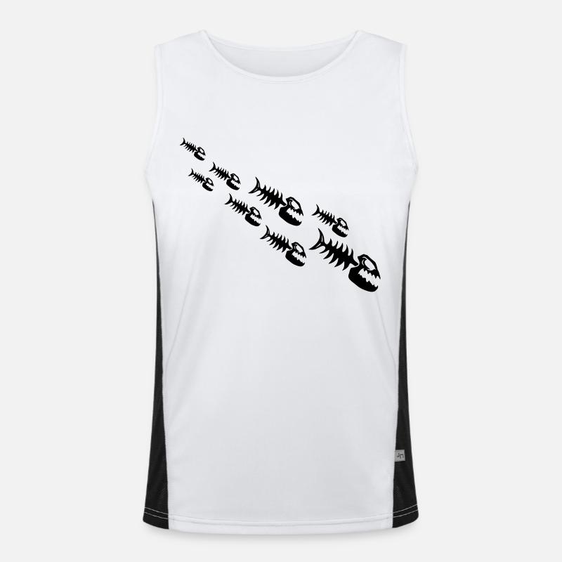 Fish Bone Monsters - Men's Functional Contrast Tank Top  - white/black