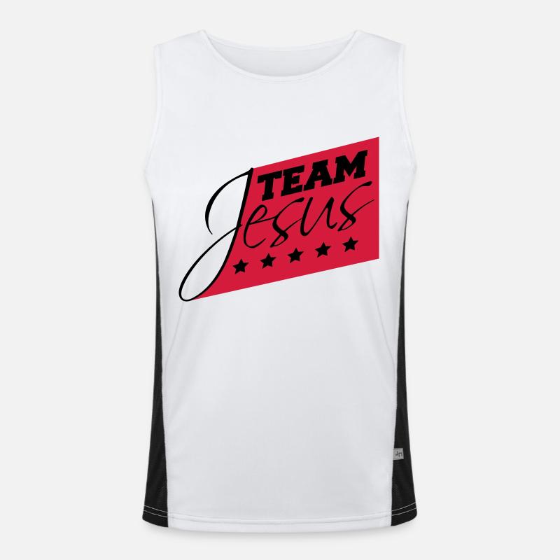 Katholisch Team Jesus Christus Christ Evangelisch Funktionelles Kontrast-Tank Top für Männer 