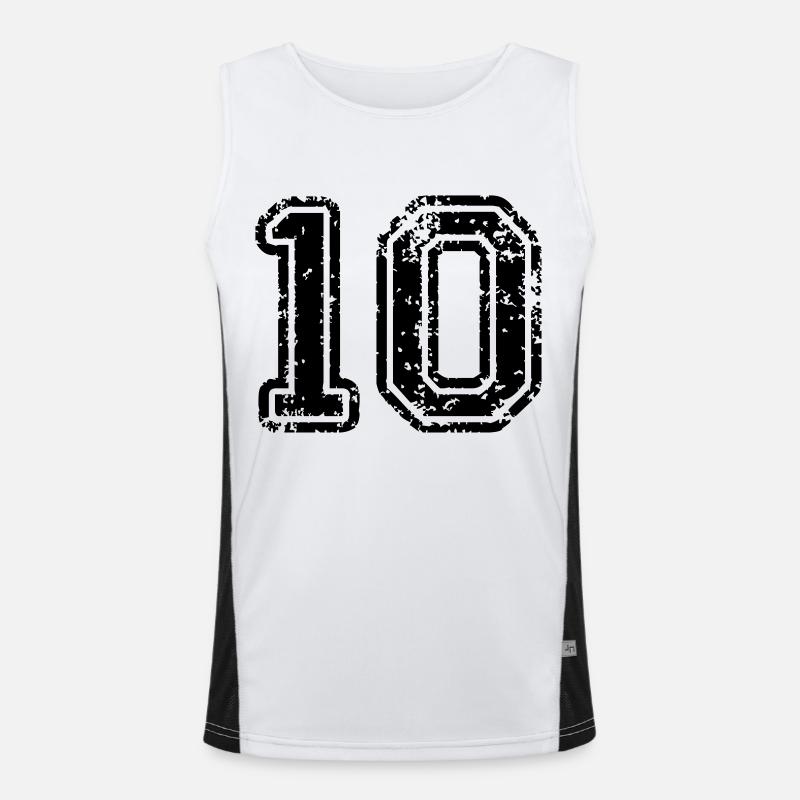 10 - Nummer Funktionelles Kontrast-Tank Top für Männer 