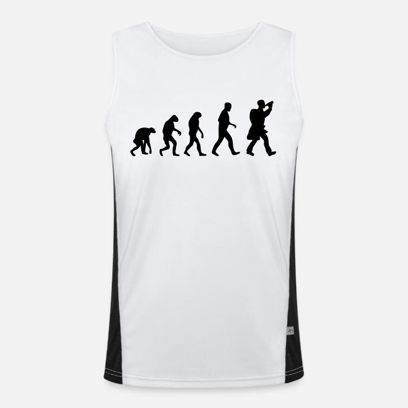 hiking evolution - Men's Functional Contrast Tank Top  - white/black
