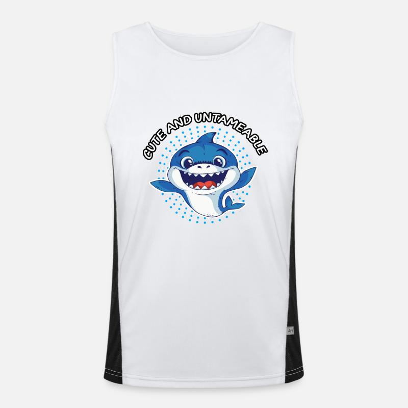 Bébé requin requin blanc hais cadeau de mer Débardeur respirant contrasté Homme 