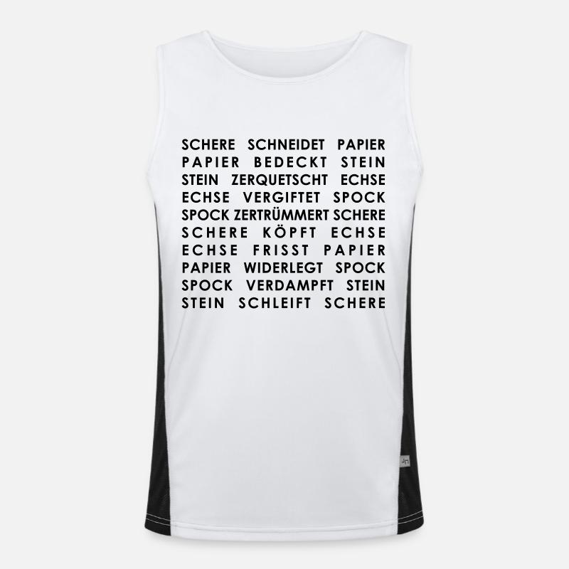 stein_papier_schere_echse_spock - Men's Functional Contrast Tank Top  - white/black