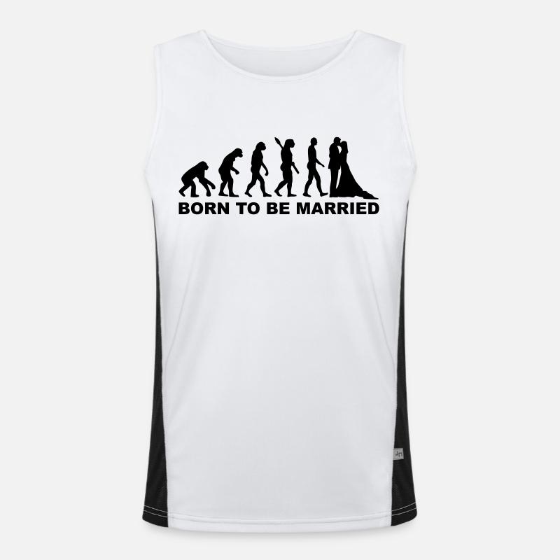 Evolution Wedding - Men's Functional Contrast Tank Top  - white/black