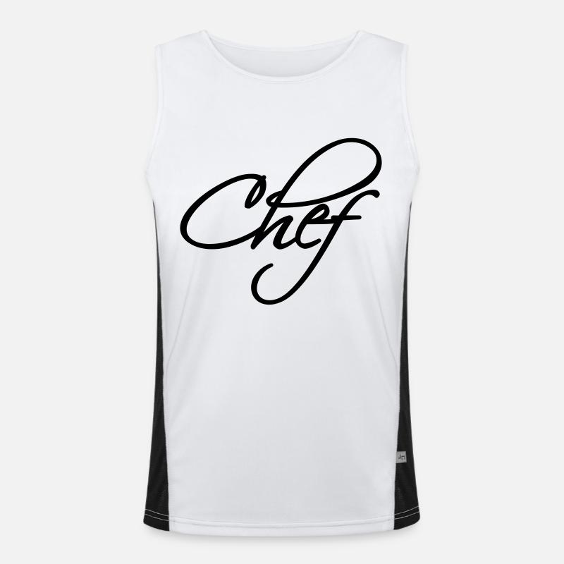 Text Chef Logo - Men's Functional Contrast Tank Top  - white/black