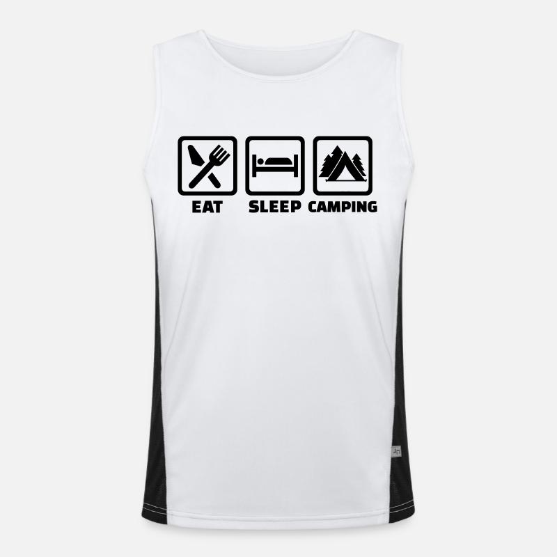 Eat Sleep Camping - Men's Functional Contrast Tank Top - white/black