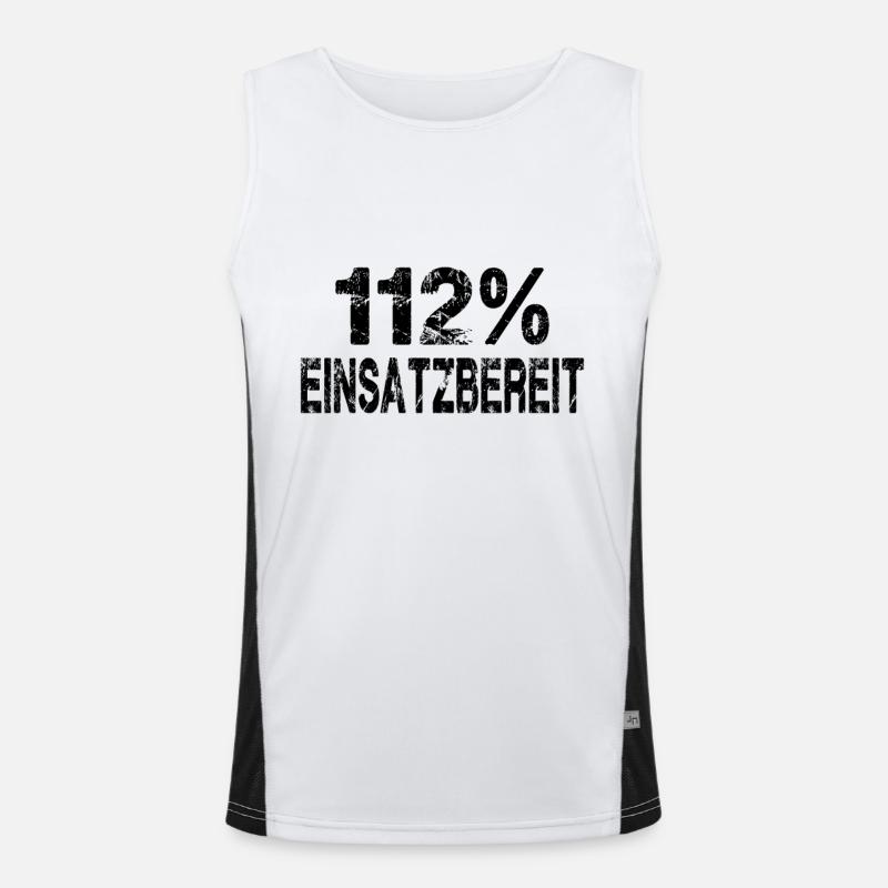 112% Operational Fire Brigade - Men's Functional Contrast Tank Top  - white/black