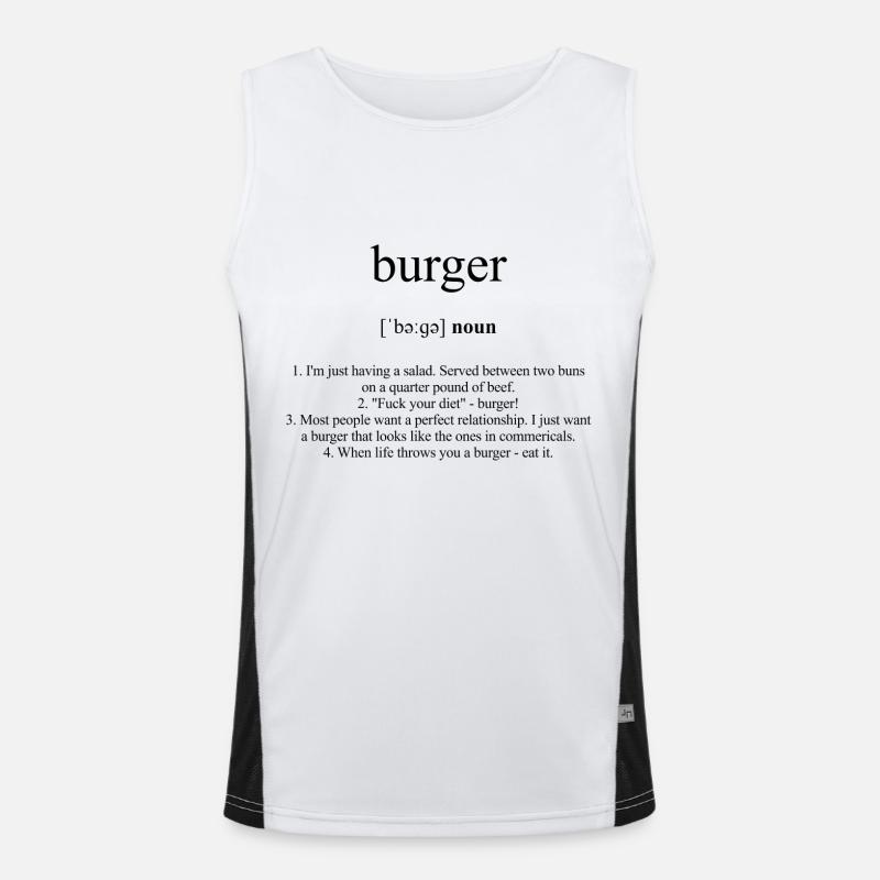 Burger (Hamburger) Definition Dictionary Men's Functional Contrast Tank Top 