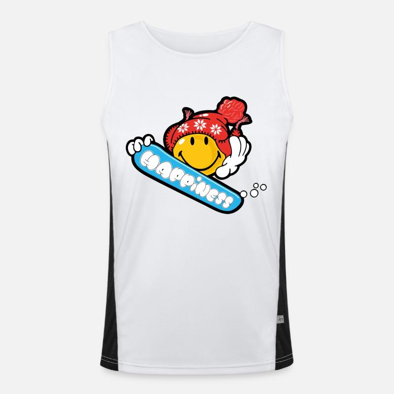 Smiley Snowboarding - Men's Functional Contrast Tank Top - white/black