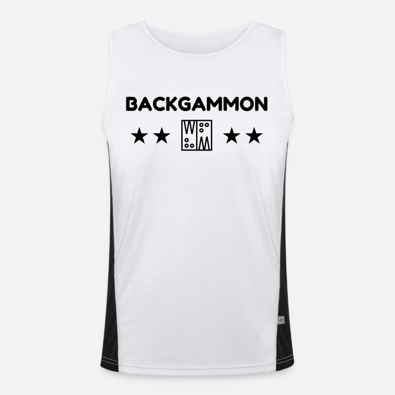 Backgammon / Spiel / Player / Schach Funktionelles Kontrast-Tank Top für Männer 
