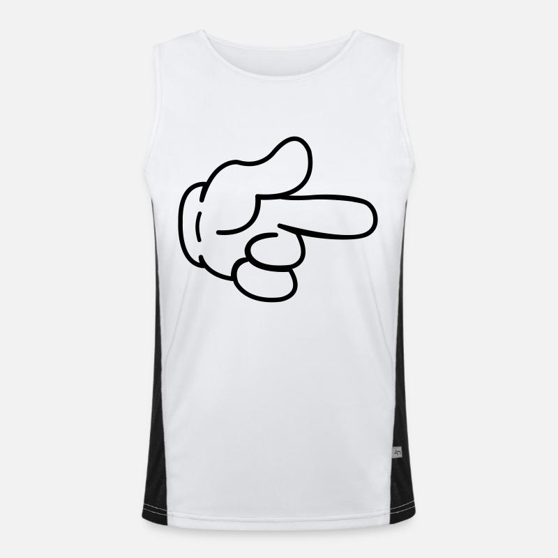 hand_comic_1 - Men's Functional Contrast Tank Top  - white/black