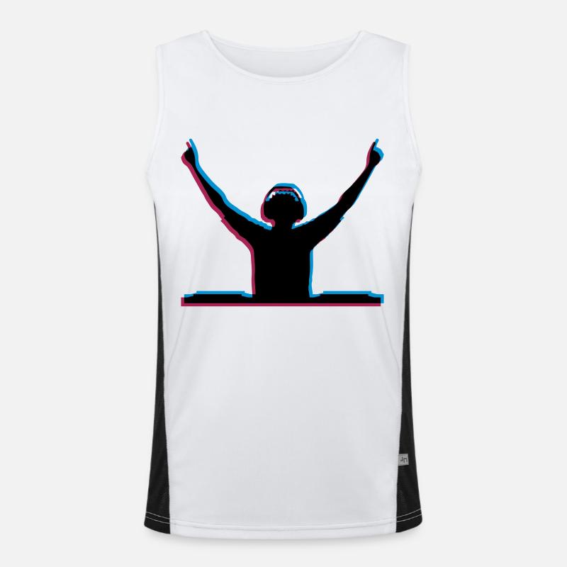 3D effect DJ Men's Functional Contrast Tank Top 