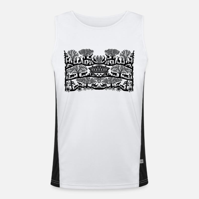 Scheren-Schnitt Funktionelles Kontrast-Tank Top für Männer 