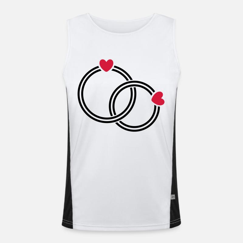 Eheringe Funktionelles Kontrast-Tank Top für Männer 