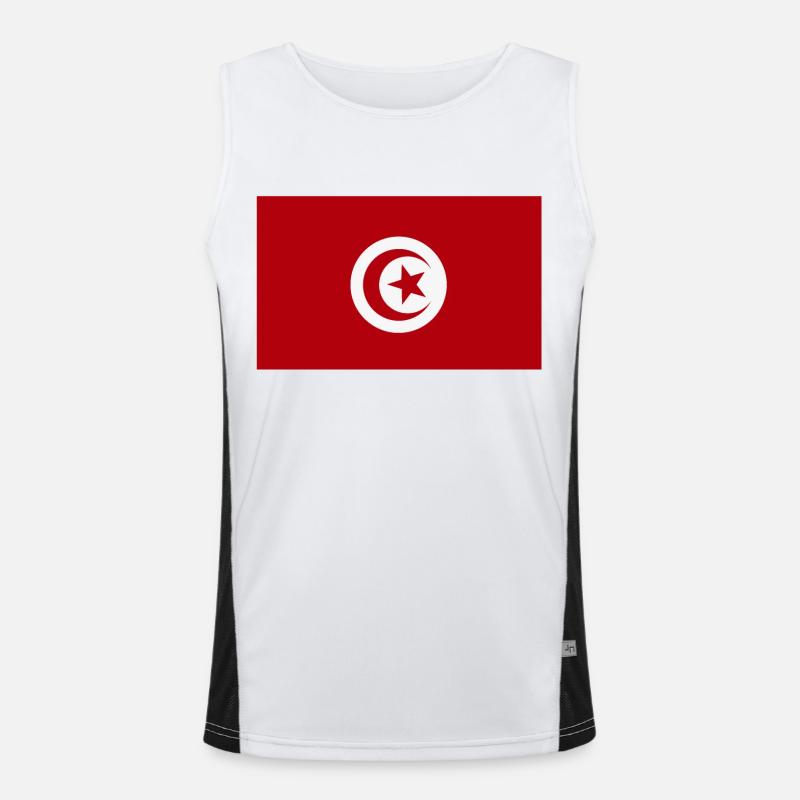 Tunisia flag Men's Functional Contrast Tank Top 