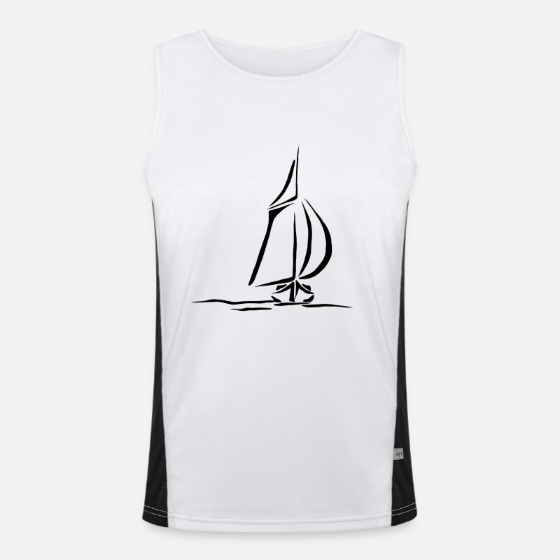 Ship Sailing Boat Sailing Sailing Captain Sailor Men's Functional Contrast Tank Top 