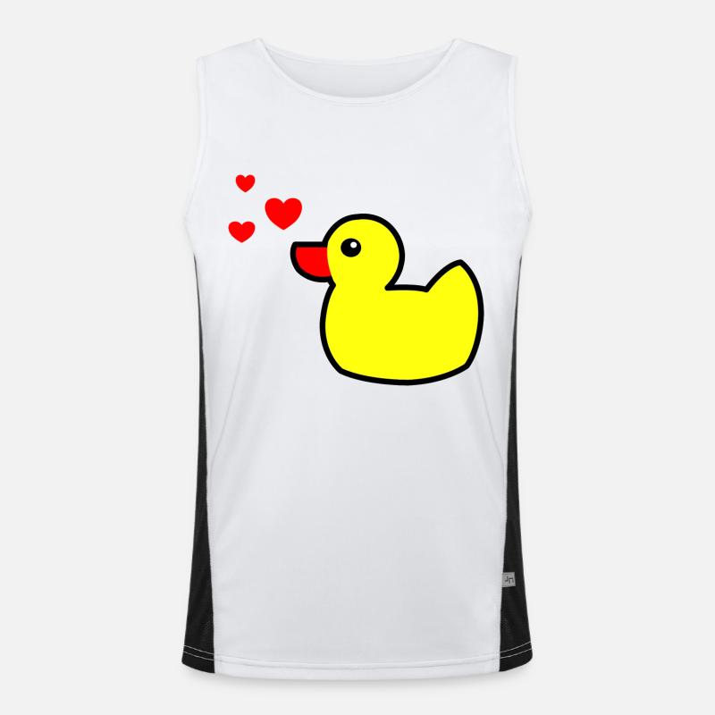 Quietscheente Gelb Valentinstag 2 Funktionelles Kontrast-Tank Top für Männer 