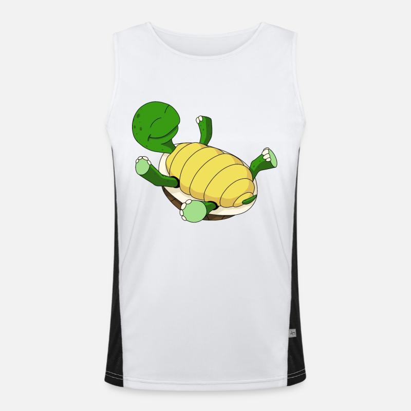 Turtle on its back - Men's Functional Contrast Tank Top  - white/black