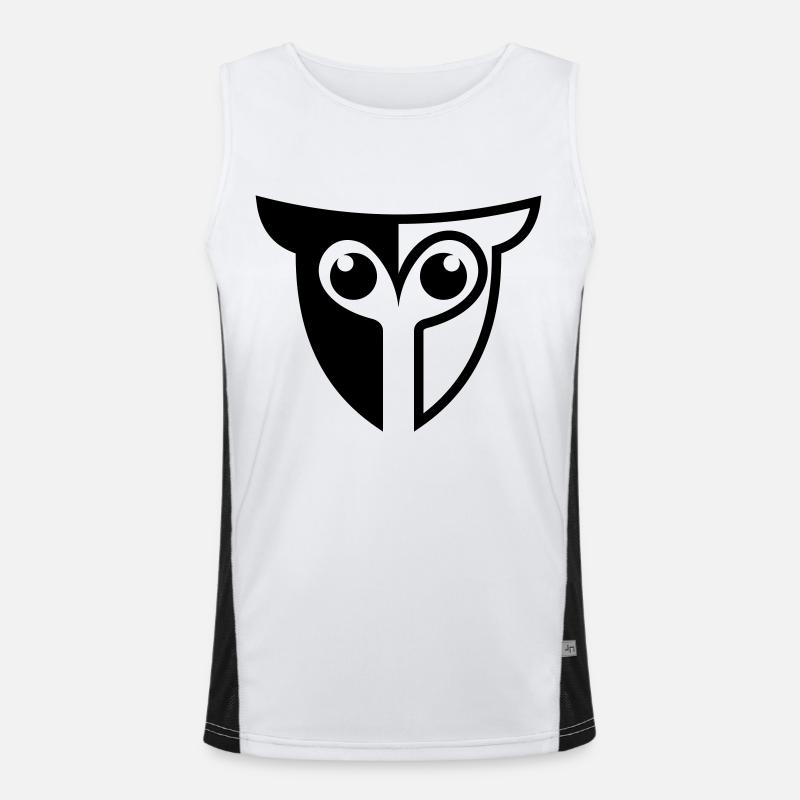Owl eule Funktionelles Kontrast-Tank Top für Männer 