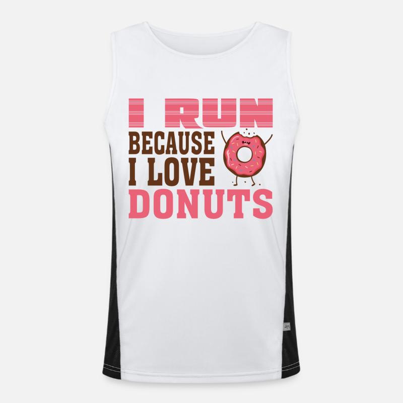 I Run Because I Love Donuts - Men's Functional Contrast Tank Top - white/black