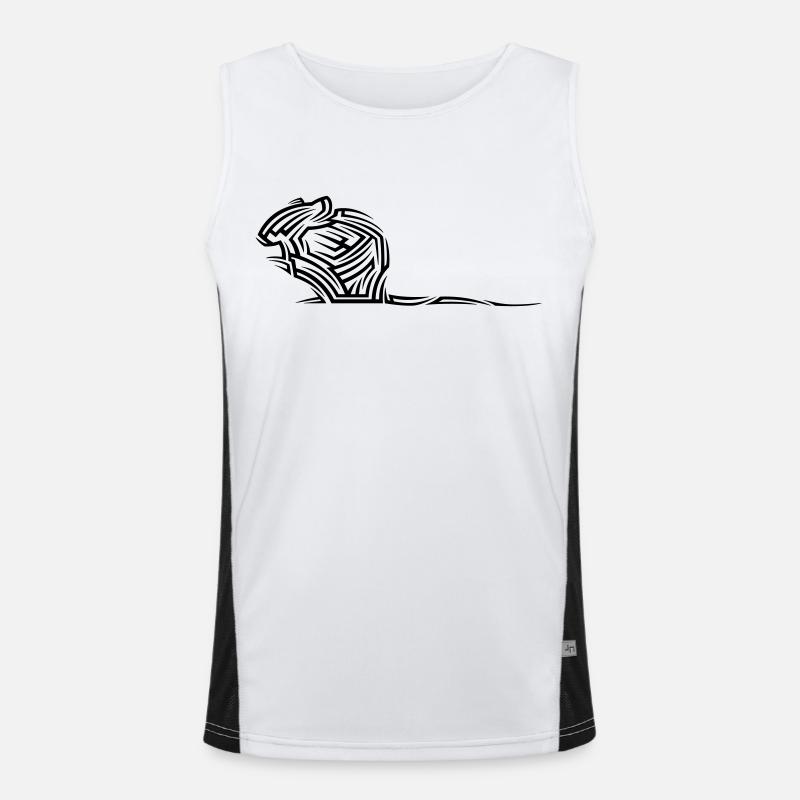 Mouse Tribal Tattoo Men's Functional Contrast Tank Top 