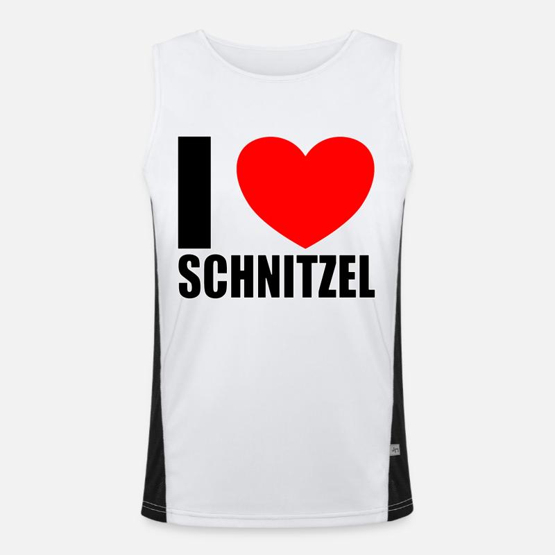 I love Schnitzel Funktionelles Kontrast-Tank Top für Männer 