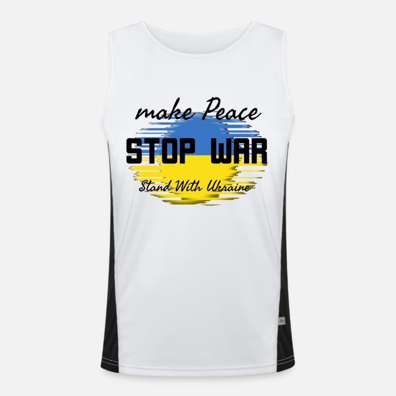 Make peace Stop War - Men's Functional Contrast Tank Top  - white/black