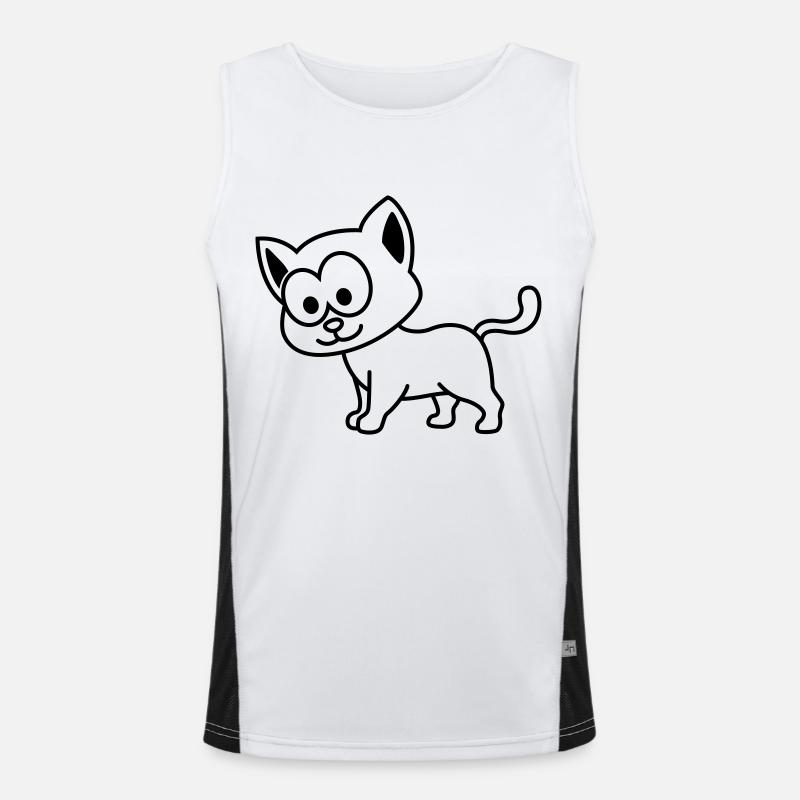 Katze Comic Tier Funktionelles Kontrast-Tank Top für Männer 