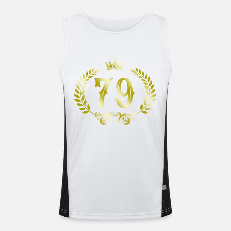 79 Number wreath Men's Functional Contrast Tank Top 