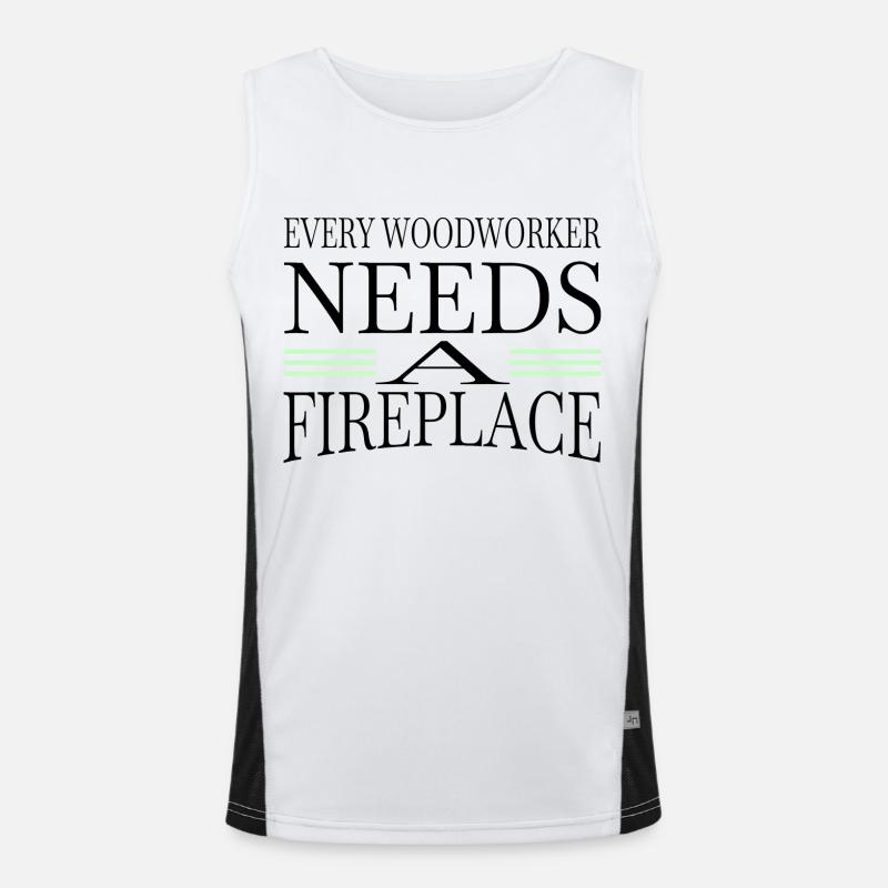 present idea cabinetmaker chainsaw carpenter Funktionelles Kontrast-Tank Top für Männer 